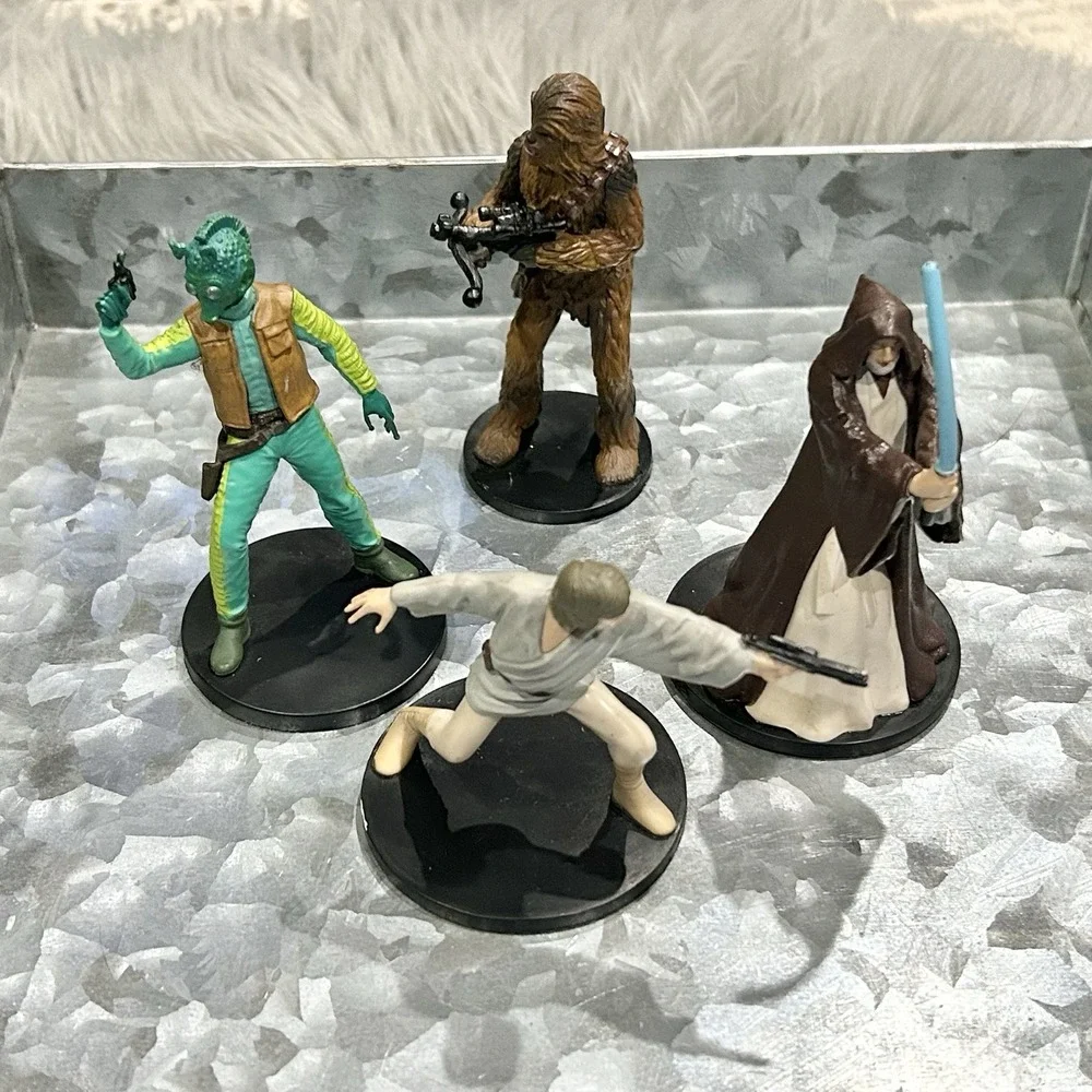 Disney‎ Store STAR WARS Cake Topper Figures Obi Wan Greedo Chewbacca & Skywalker